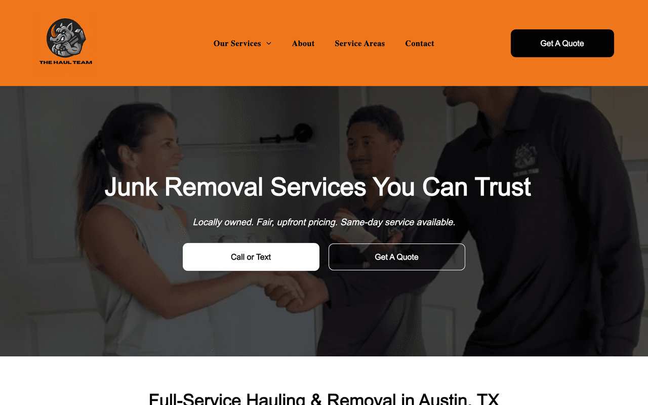 The Haul Team website screenshot