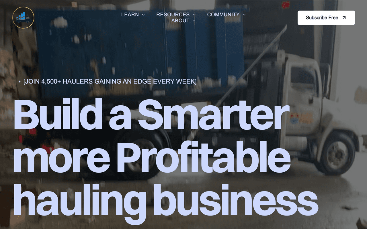 Hauling Hubb website screenshot