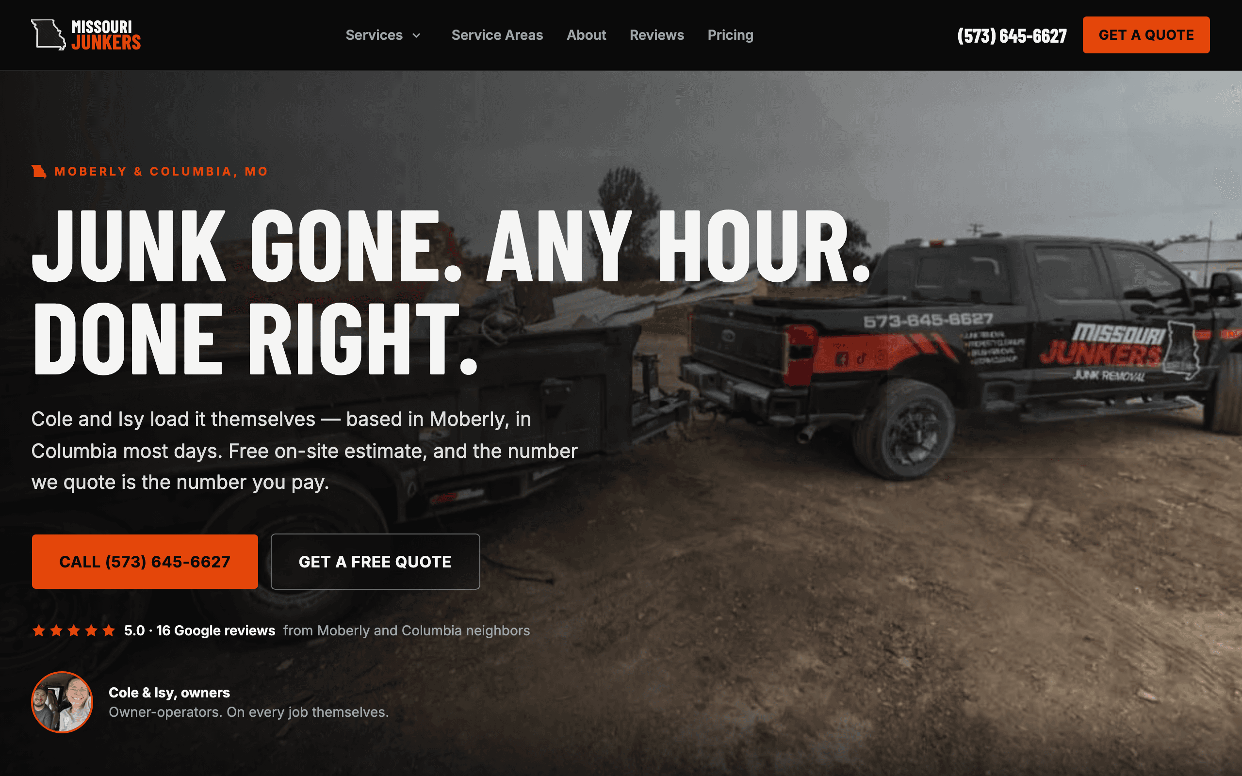 Missouri Junkers website screenshot