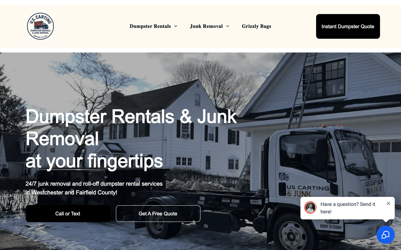US Carting website screenshot