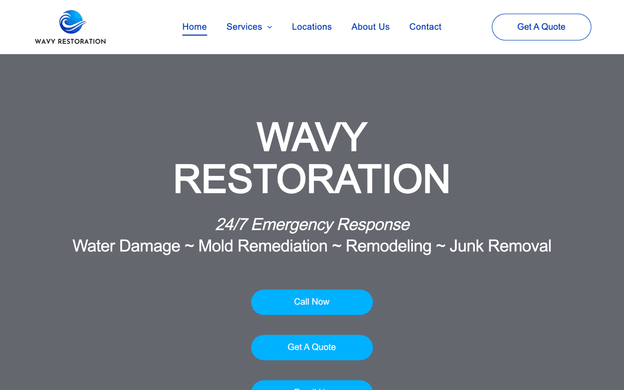 Wavy Restoration website screenshot
